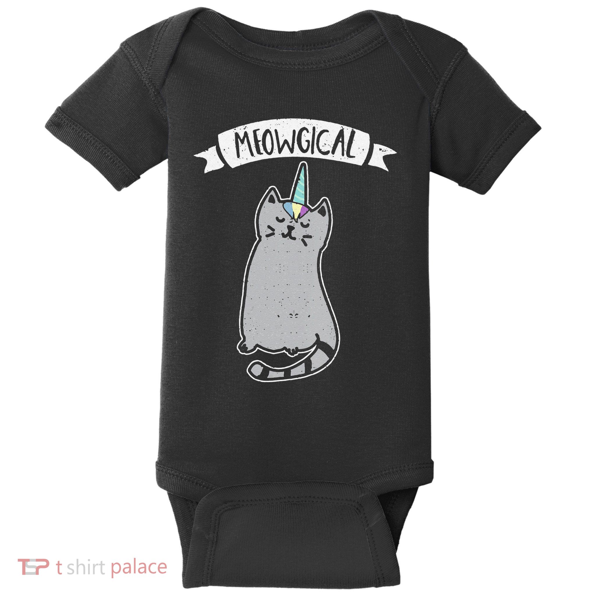 Meowgical Caticorn Cat Unicorn Magical Creature Gift Baby Bodysuit