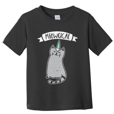 Meowgical Caticorn Cat Unicorn Magical Creature Gift Toddler T-Shirt