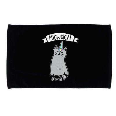Meowgical Caticorn Cat Unicorn Magical Creature Gift Microfiber Hand Towel