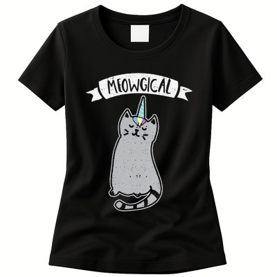 Meowgical Caticorn Cat Unicorn Magical Creature Gift Womens T-Shirt