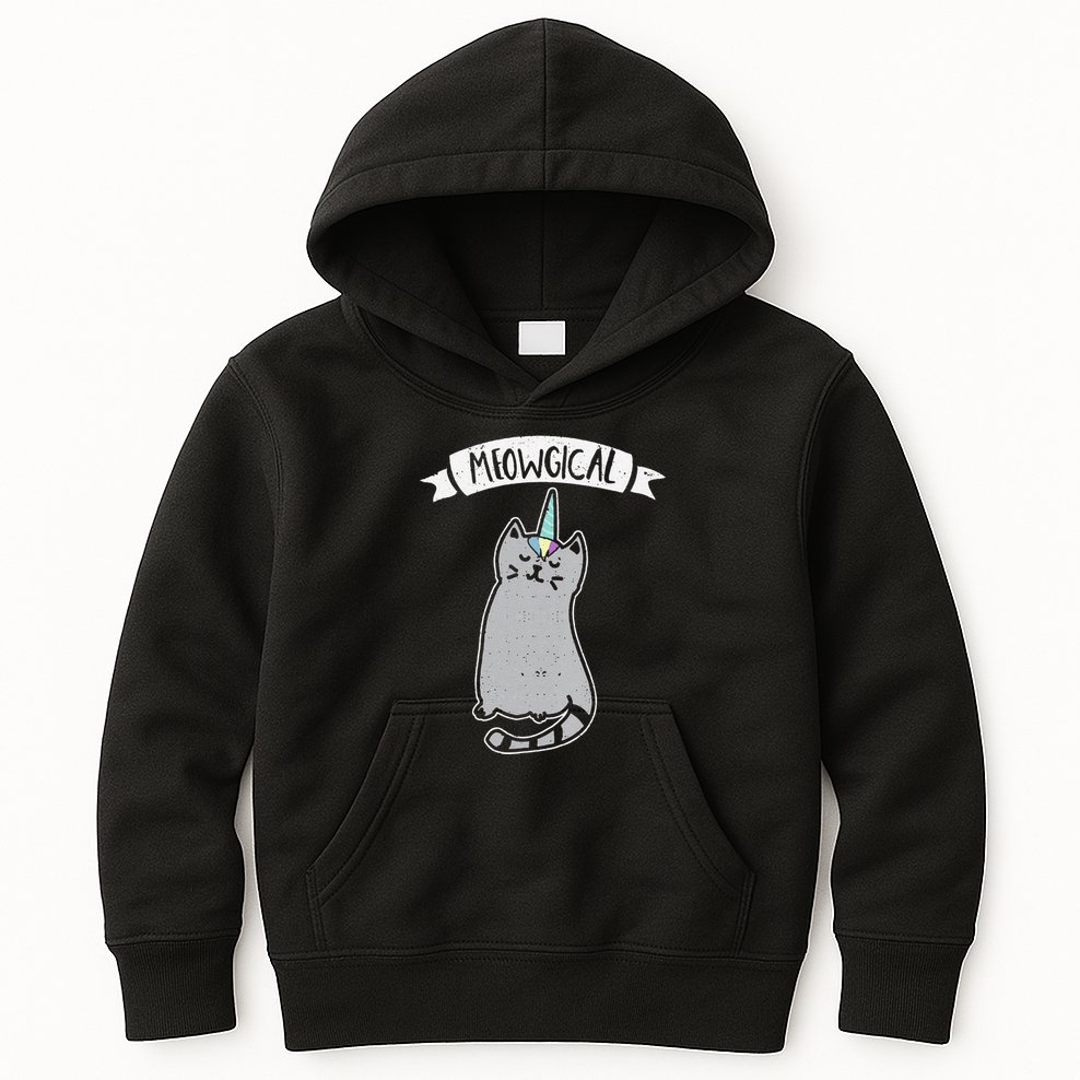 Meowgical Caticorn Cat Unicorn Magical Creature Gift Kids Hoodie