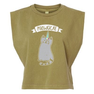 Meowgical Caticorn Cat Unicorn Magical Creature Gift Garment-Dyed Women's Muscle Tee