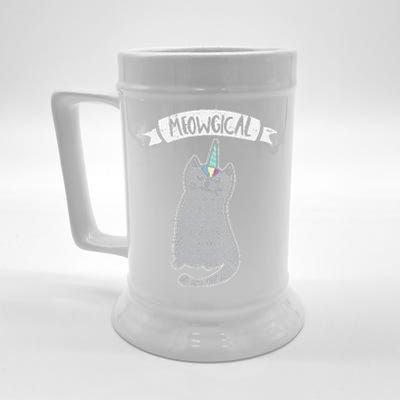 Meowgical Caticorn Cat Unicorn Magical Creature Gift Beer Stein