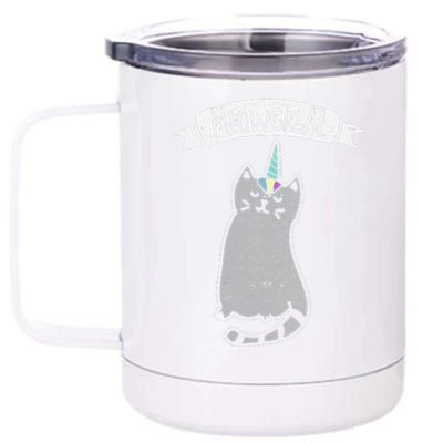 Meowgical Caticorn Cat Unicorn Magical Creature Gift 12 oz Stainless Steel Tumbler Cup