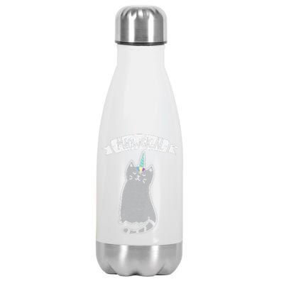 Meowgical Caticorn Cat Unicorn Magical Creature Gift Stainless Steel Insulated Water Bottle