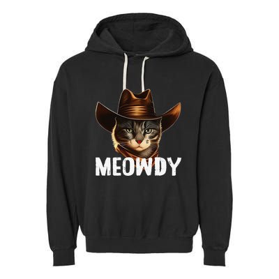 Meowdy Cat Cow Funny Cat Meme Garment-Dyed Fleece Hoodie