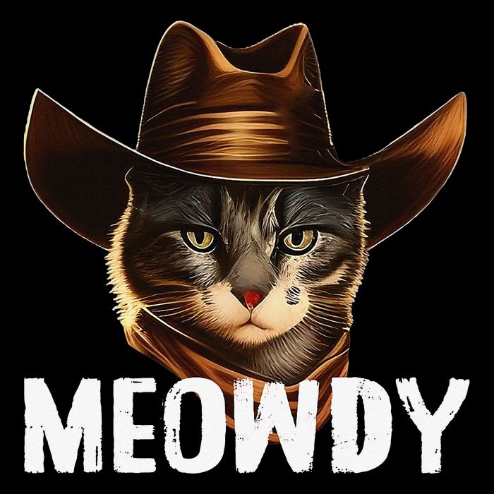 Meowdy Cat Cow Funny Cat Meme Flexfit Unipanel Trucker Cap