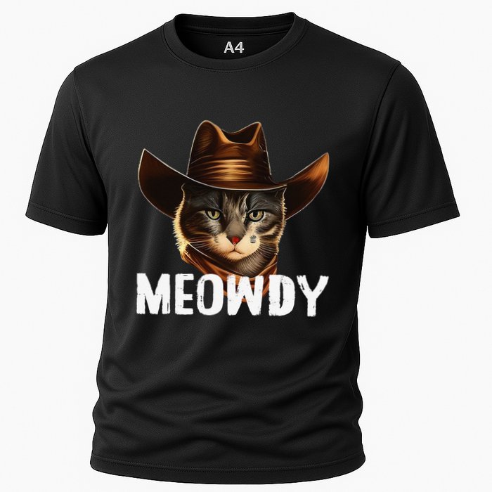 Meowdy Cat Cow Funny Cat Meme Cooling Performance Crew T-Shirt