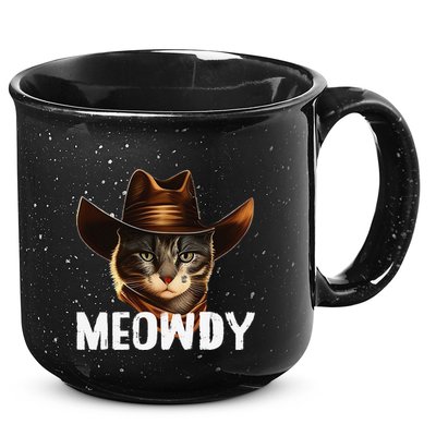 Meowdy Cat Cow Funny Cat Meme 15oz Campfire Ceramic Mug