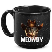 Meowdy Cat Cow Funny Cat Meme 15oz Campfire Ceramic Mug