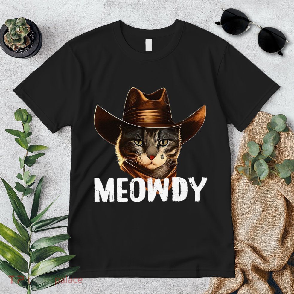 Meowdy Cat Cow Funny Cat Meme Premium T-Shirt