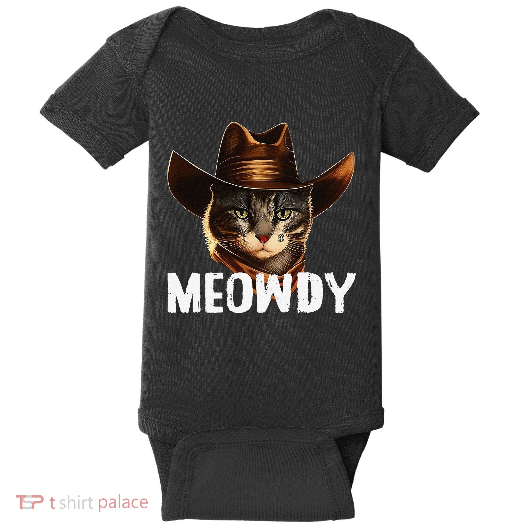 Meowdy Cat Cow Funny Cat Meme Baby Bodysuit