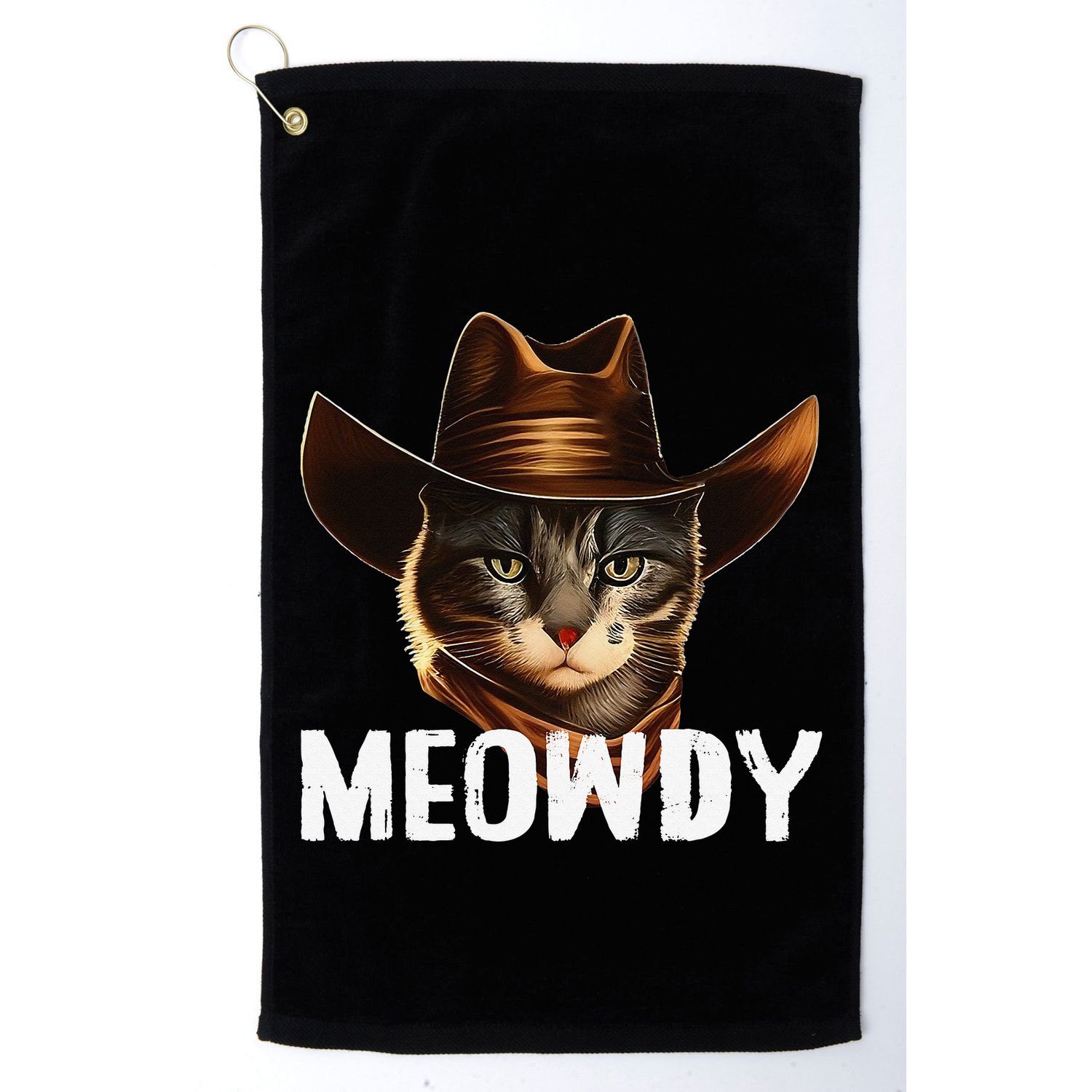 Meowdy Cat Cow Funny Cat Meme Golf Towel