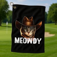Meowdy Cat Cow Funny Cat Meme Golf Towel