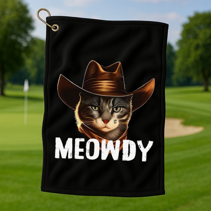 Meowdy Cat Cow Funny Cat Meme Golf Towel