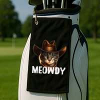Meowdy Cat Cow Funny Cat Meme Golf Towel