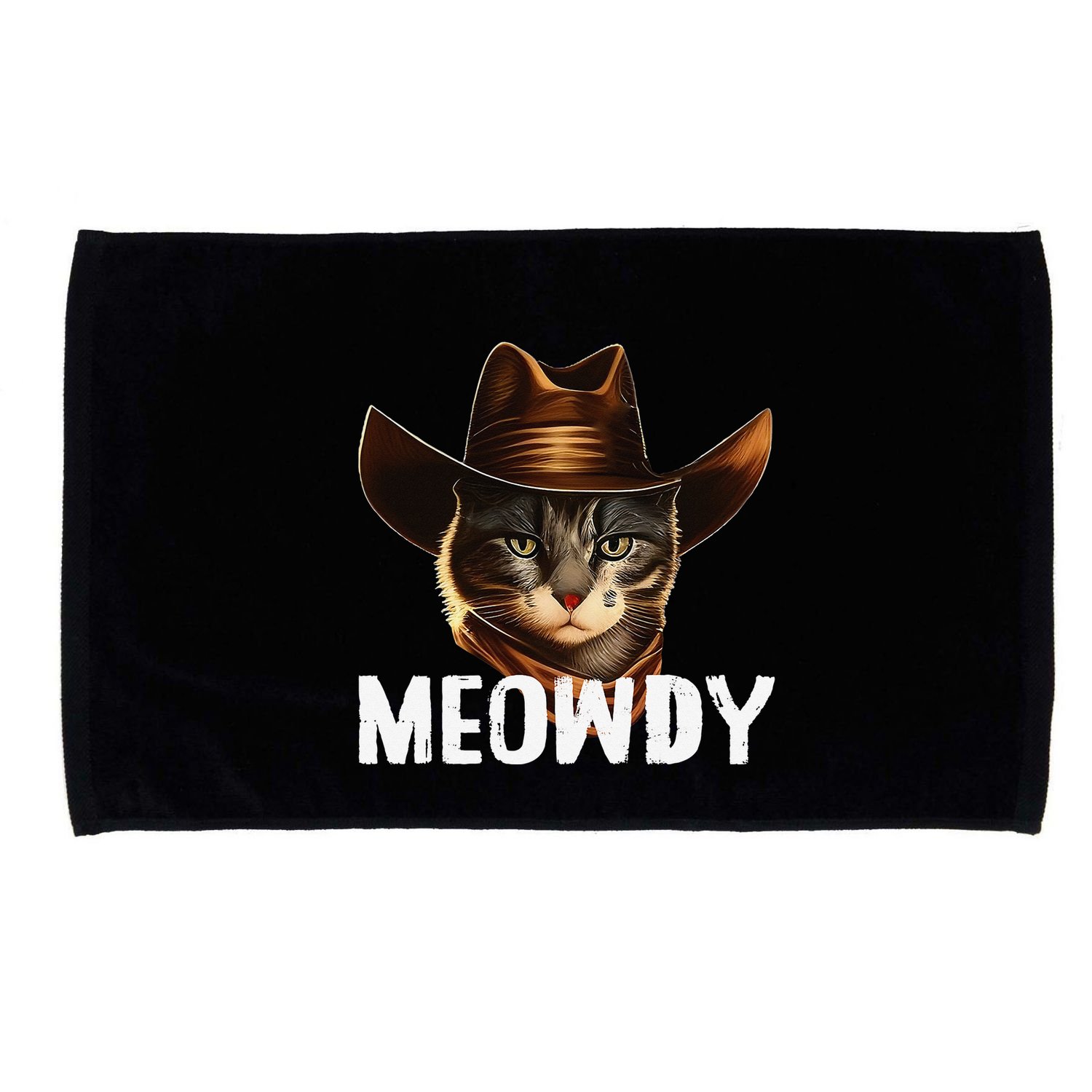 Meowdy Cat Cow Funny Cat Meme Microfiber Hand Towel