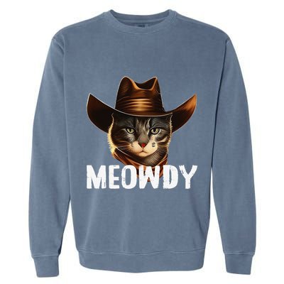 Meowdy Cat Cow Funny Cat Meme Garment-Dyed Sweatshirt