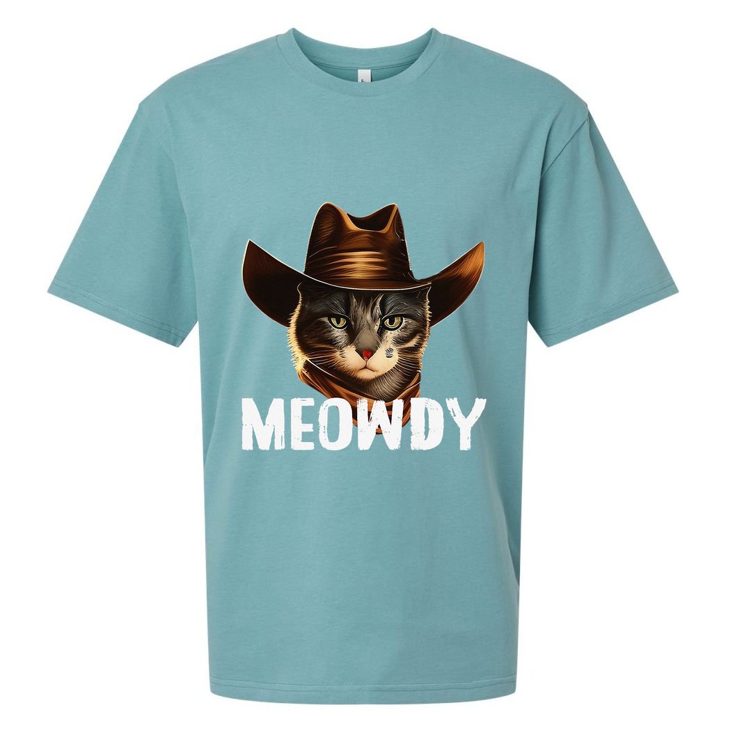 Meowdy Cat Cow Funny Cat Meme Sueded Cloud Jersey T-Shirt