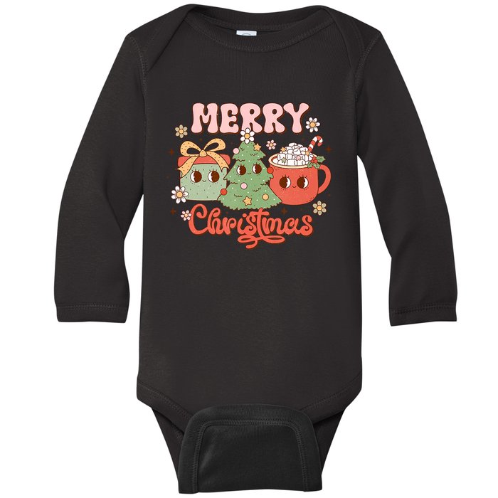 Merry Christmas Cozy And Cute Tank Top Baby Long Sleeve Bodysuit