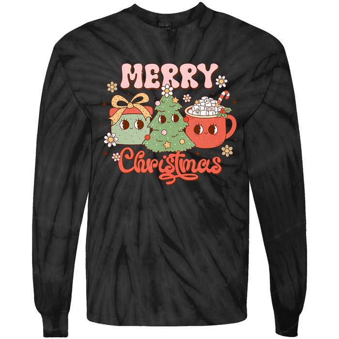 Merry Christmas Cozy And Cute Tank Top Tie-Dye Long Sleeve Shirt