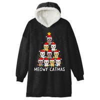 Meowy Catmas Cat Christmas Tree Xmas  Funny Santa  Hooded Wearable Blanket