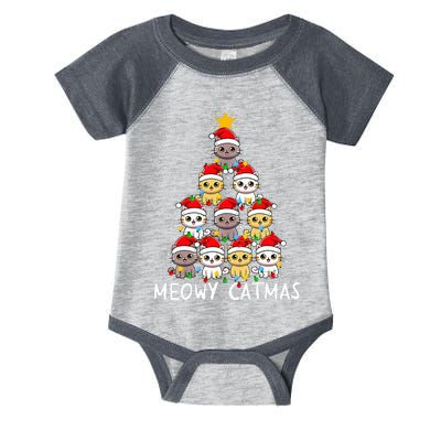 Meowy Catmas Cat Christmas Tree Xmas  Funny Santa  Infant Baby Jersey Bodysuit