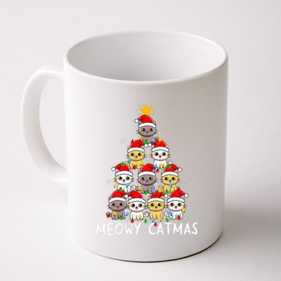 Meowy Catmas Cat Christmas Tree Xmas  Funny Santa  Coffee Mug