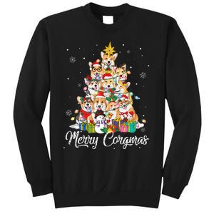 Merry Corgmas Corgi Christmas Tree Lights Santa Dog Lover  Sweatshirt