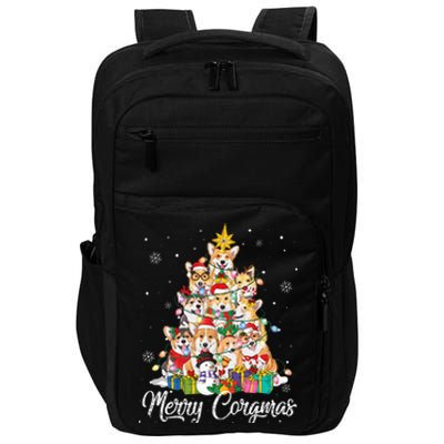 Merry Corgmas Corgi Christmas Tree Lights Santa Dog Lover  Impact Tech Backpack