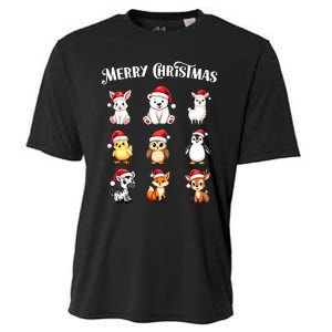 Merry Christmas Cute Animals Holiday Season Critters Tank Top Cooling Performance Crew T-Shirt