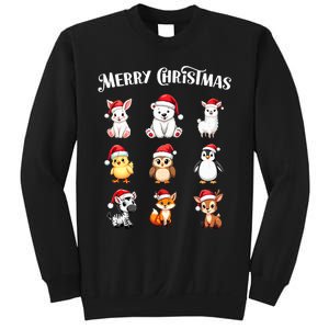 Merry Christmas Cute Animals Holiday Season Critters Tank Top Sweatshirt