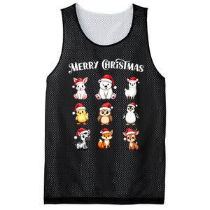 Merry Christmas Cute Animals Holiday Season Critters Tank Top Mesh Reversible Basketball Jersey Tank