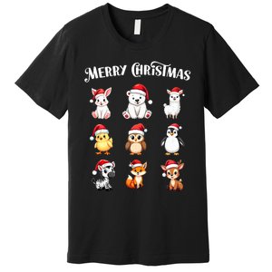 Merry Christmas Cute Animals Holiday Season Critters Tank Top Premium T-Shirt