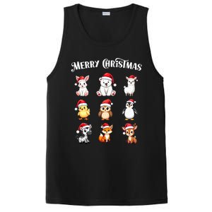 Merry Christmas Cute Animals Holiday Season Critters Tank Top PosiCharge Competitor Tank