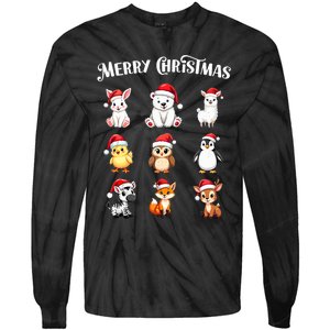 Merry Christmas Cute Animals Holiday Season Critters Tank Top Tie-Dye Long Sleeve Shirt