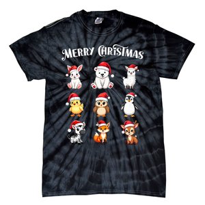 Merry Christmas Cute Animals Holiday Season Critters Tank Top Tie-Dye T-Shirt