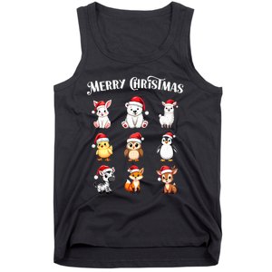 Merry Christmas Cute Animals Holiday Season Critters Tank Top Tank Top