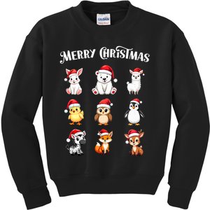 Merry Christmas Cute Animals Holiday Season Critters Tank Top Kids Sweatshirt