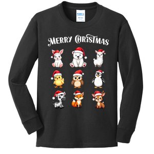 Merry Christmas Cute Animals Holiday Season Critters Tank Top Kids Long Sleeve Shirt