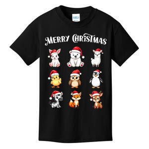 Merry Christmas Cute Animals Holiday Season Critters Tank Top Kids T-Shirt