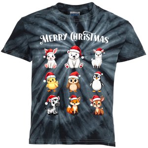 Merry Christmas Cute Animals Holiday Season Critters Tank Top Kids Tie-Dye T-Shirt