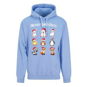 Merry Christmas Cute Animals Holiday Season Critters Tank Top Unisex Surf Hoodie