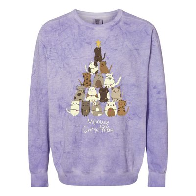 Meowy Christmas Cat Lover   Colorblast Crewneck Sweatshirt