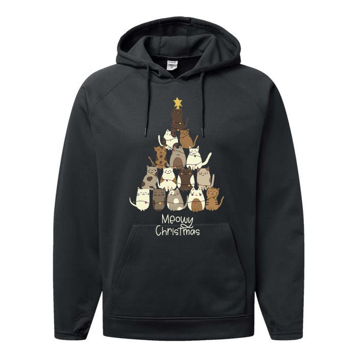 Meowy Christmas Cat Lover   Performance Fleece Hoodie