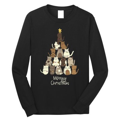 Meowy Christmas Cat Lover   Long Sleeve Shirt