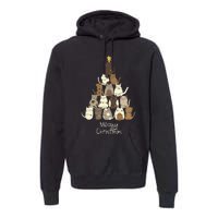 Meowy Christmas Cat Lover   Premium Hoodie