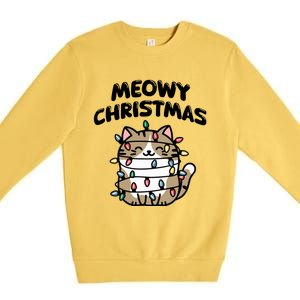 Meowy Christmas Christmas Cats Cat Lover Premium Crewneck Sweatshirt