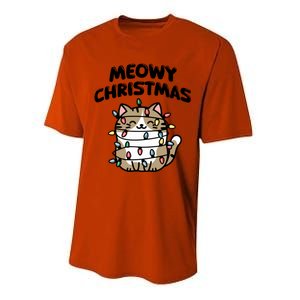 Meowy Christmas Christmas Cats Cat Lover Performance Sprint T-Shirt