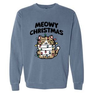 Meowy Christmas Christmas Cats Cat Lover Garment-Dyed Sweatshirt